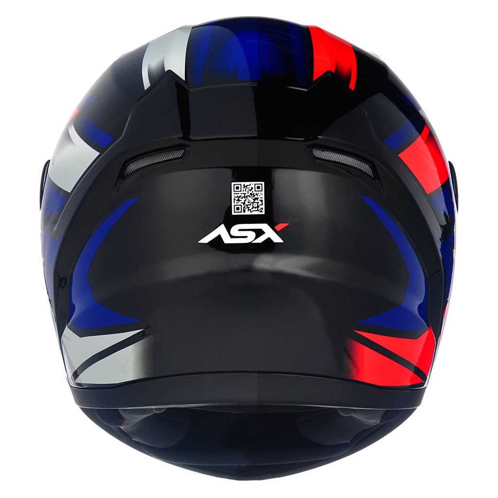 Capacete ASX City Start Brilho Preto/Vermelho/Azul