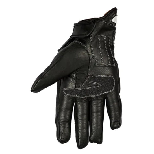 Luva de motoqueiro de couro GP Tech Verona Preto Branco Vermelho
