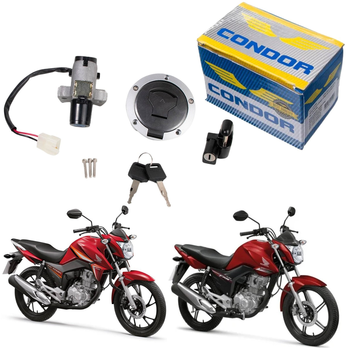 KIT CONJUNTO TRAVAS CHAVE IGNIÇÃO CG 160 TITAN FAN START 2016 2017