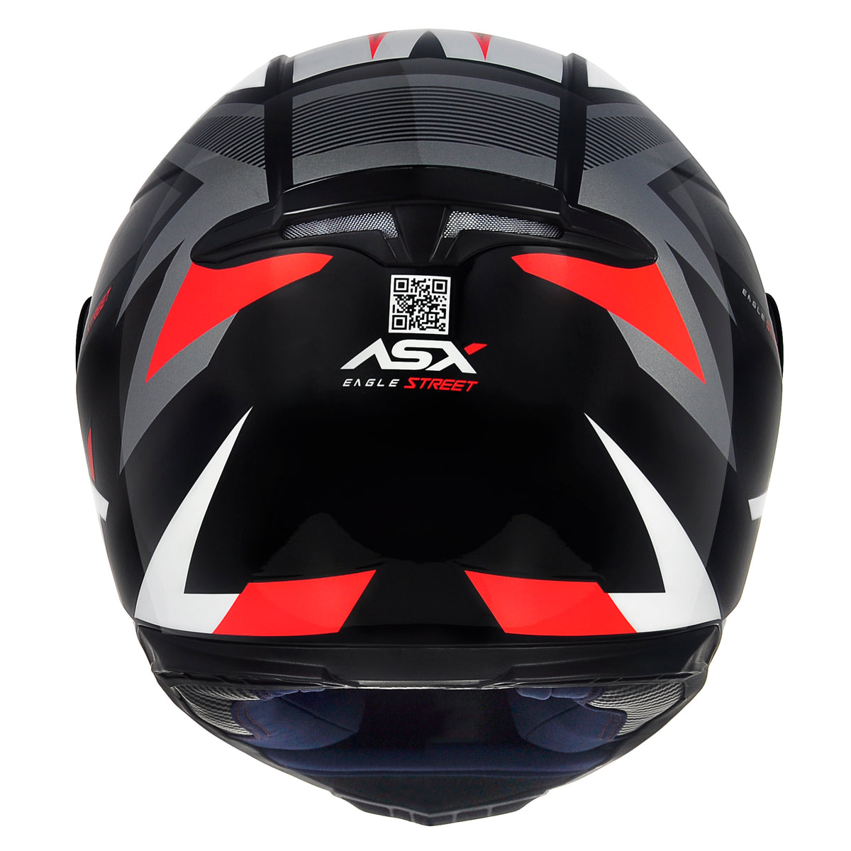 Capacete ASX Eagle Street Brilho Preto/Grafite/Branco