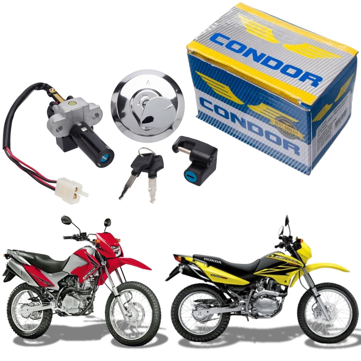 KIT CONJUNTO TRAVAS CHAVE IGNIÇÃO BROS 150 2009-2015