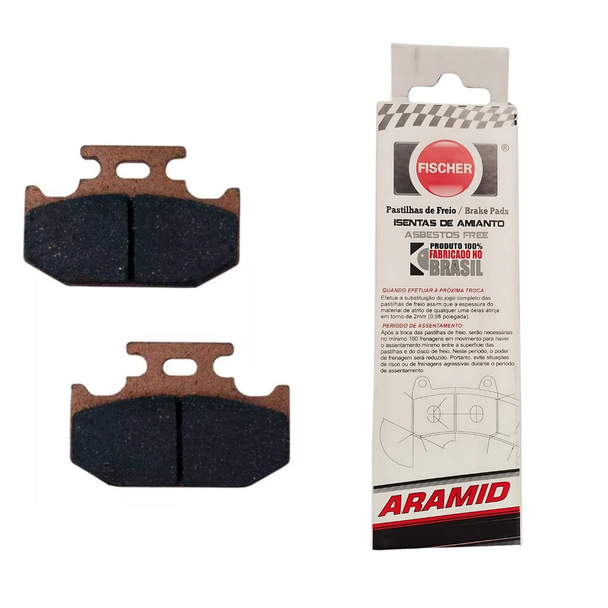 PASTILHA DE FREIO TRASEIRA FISCHER ARAMID FAZER 250 / FZ15 / FZ25 / LANDER 250 / X 250