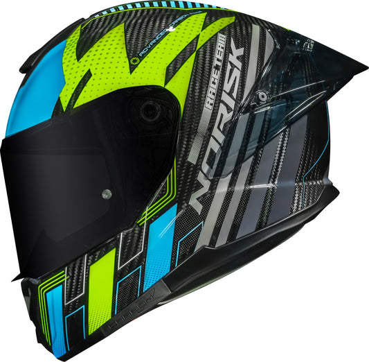 Capacete Norisk Carbon R Team Amarelo Azul