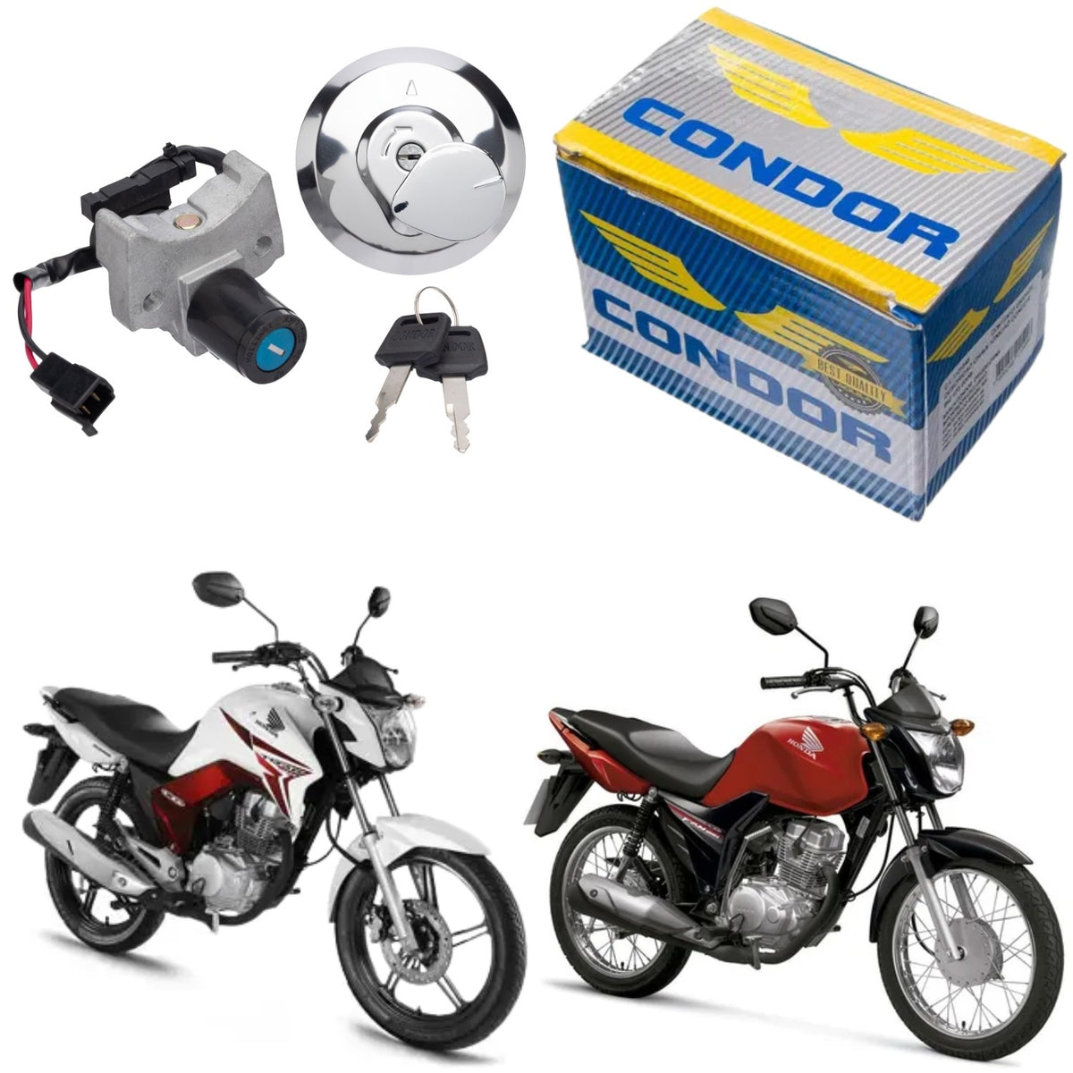 KIT CONJUNTO TRAVAS CHAVE IGNIÇÃO CG 150 TITAN FAN START 2014 2015