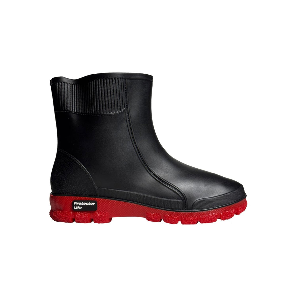 Bota de Chuva Protector Life Cano Medio Preto Vermelho