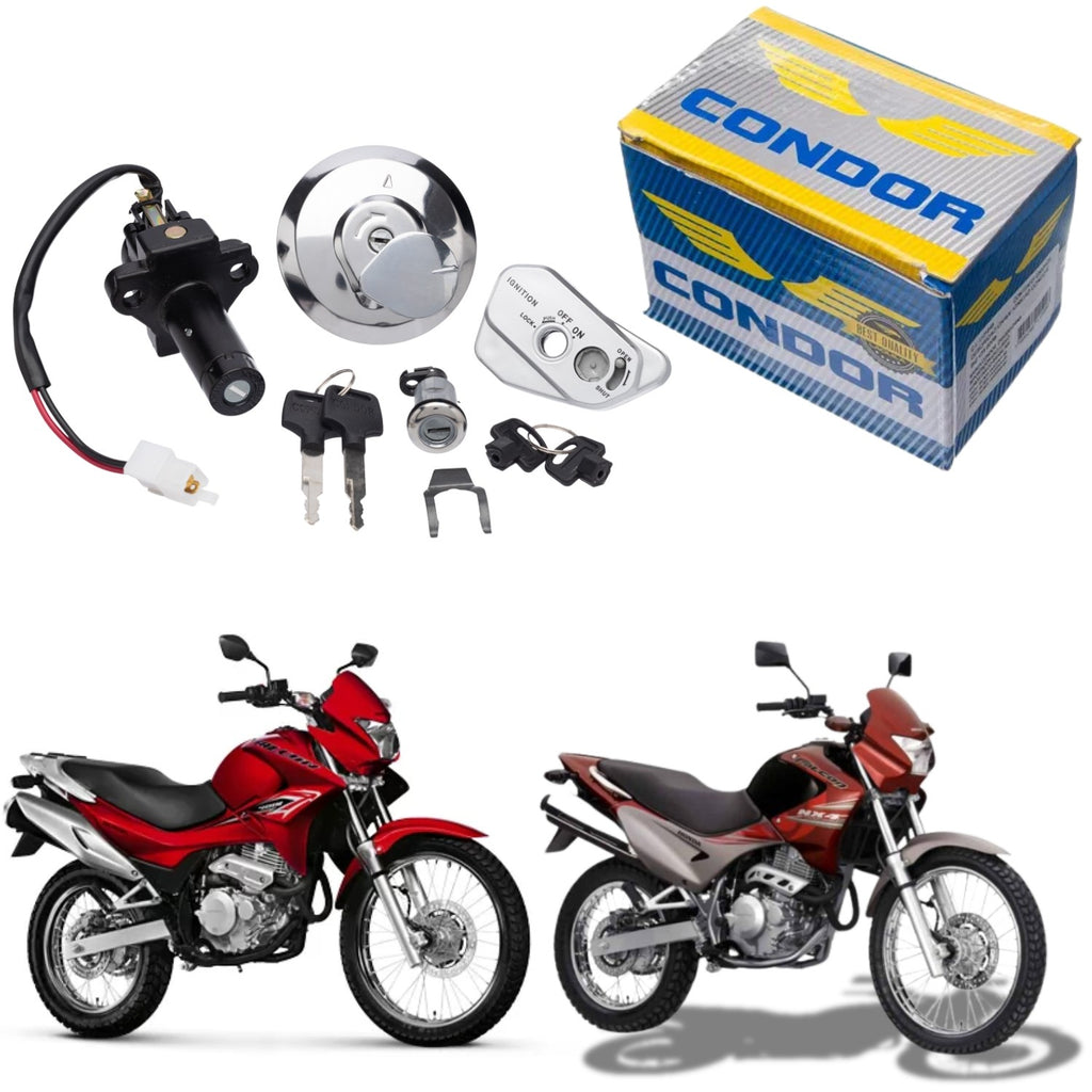 KIT CONJUNTO TRAVAS CHAVE IGNIÇÃO NX FALCON 400 2013 2014 2015