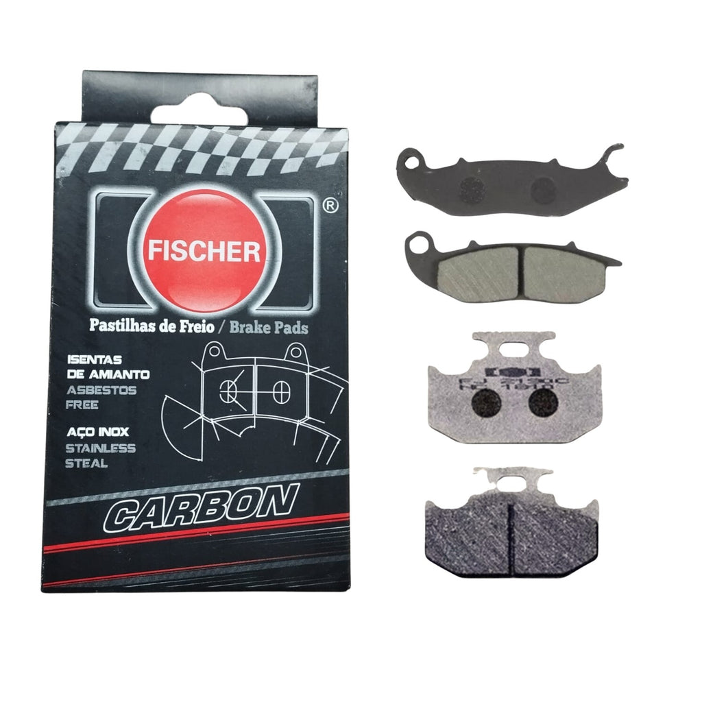 KIT PAR PASTILHA DE FREIO FISCHER CARBON TRASEIRA DIANTEIRA CROSSER 150 / LANDER 250 / TENERÉ 250 2015-2024