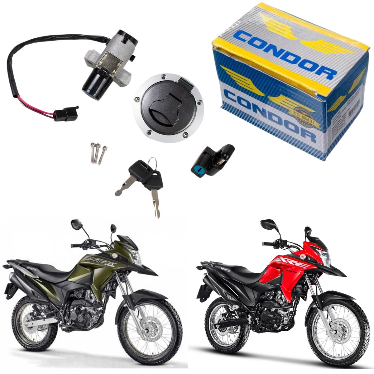 KIT CONJUNTO TRAVAS CHAVE IGNIÇÃO XRE 190 2016-2020