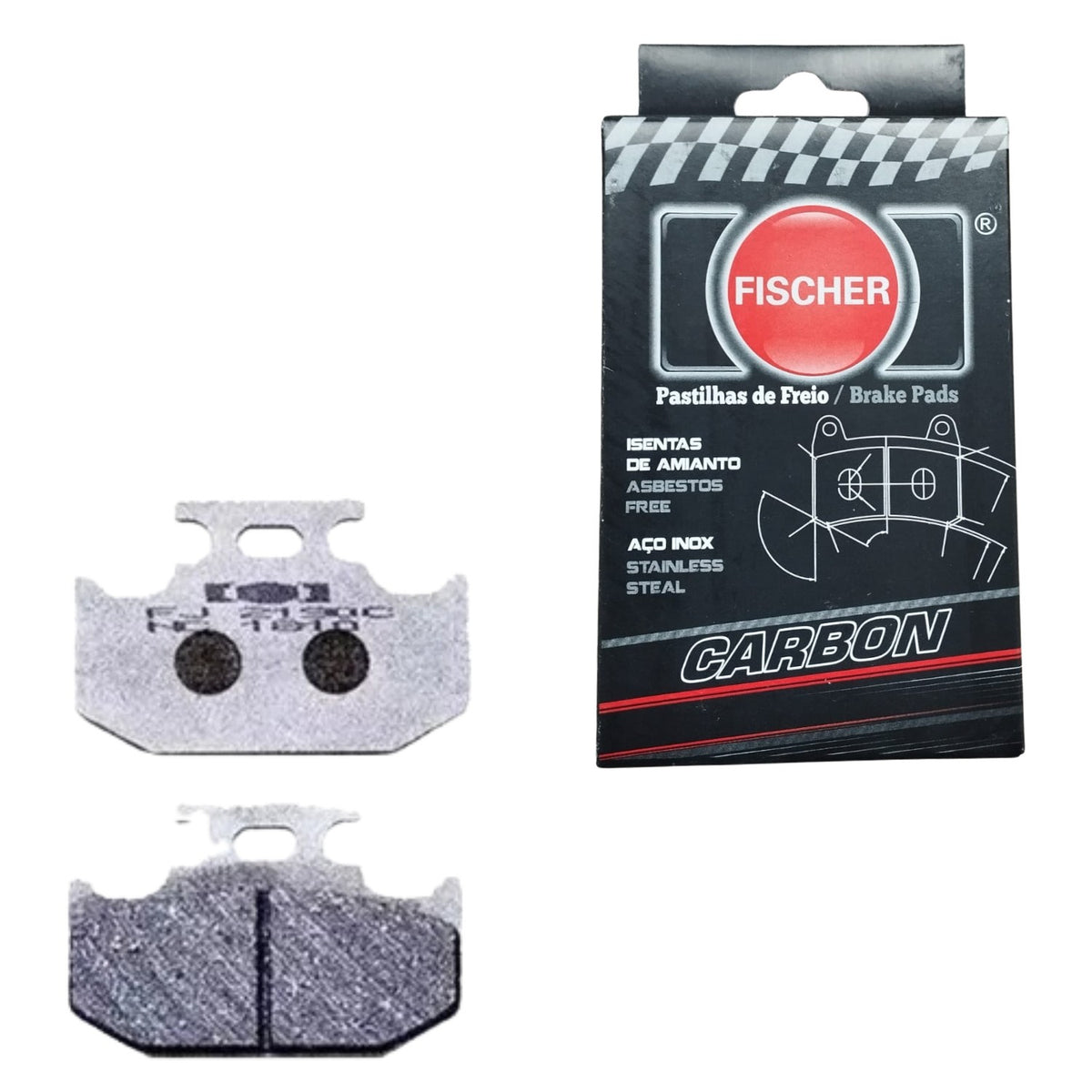 PASTILHA DE FREIO TRASEIRA FISCHER CARBON FAZER 250 / FZ15 / FZ25 / LANDER 250 / X 250