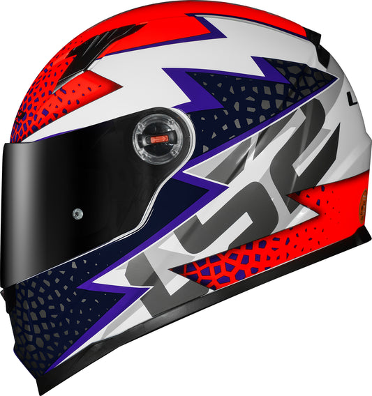 Capacete Ls2 Ff358 Classic Speedy Branco Roxo Laranja