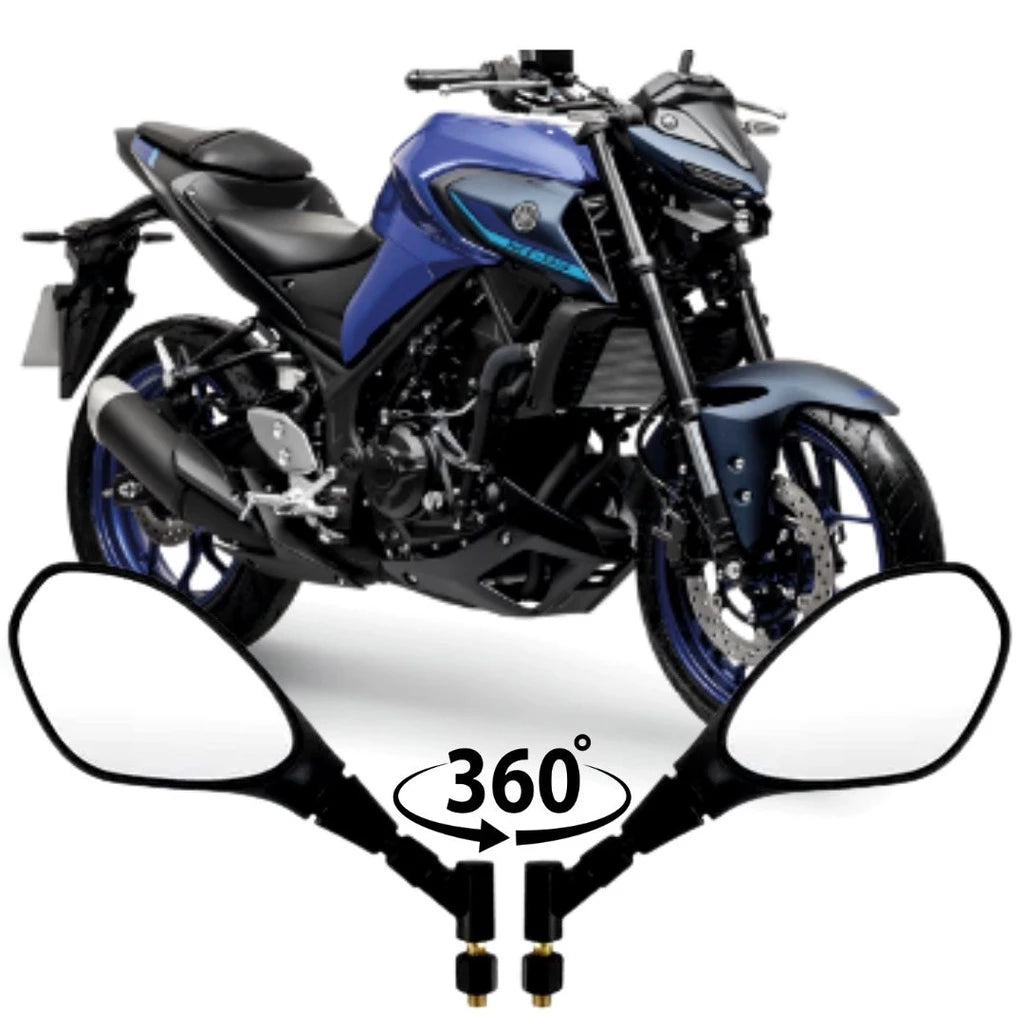 RETROVISOR GVS C/ GIRO 360 LENTE CONVEXA MT03 MT07 MT09