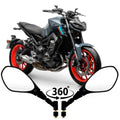 RETROVISOR GVS C/ GIRO 360 LENTE CONVEXA MT03 MT07 MT09