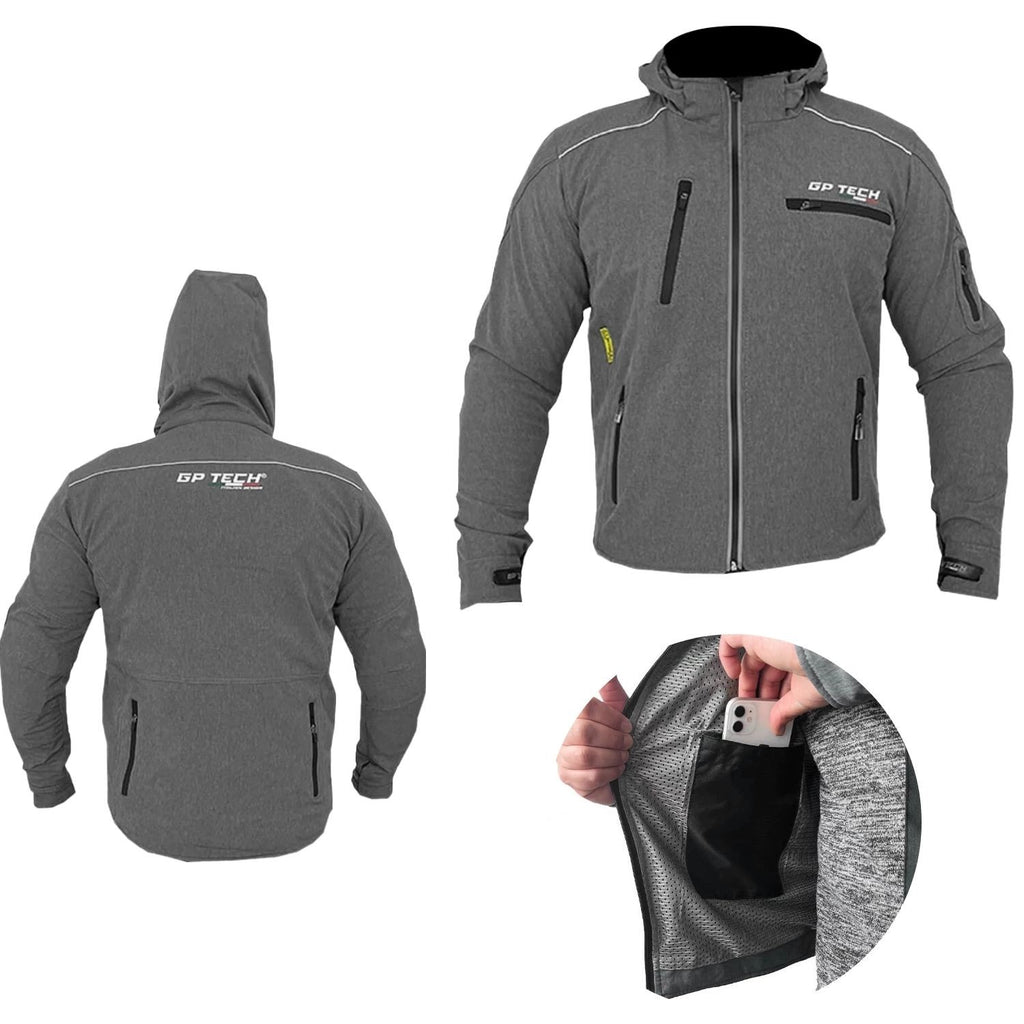 Jaqueta de motoqueiro GP Tech Tour Casual Resistente a agua Cinza