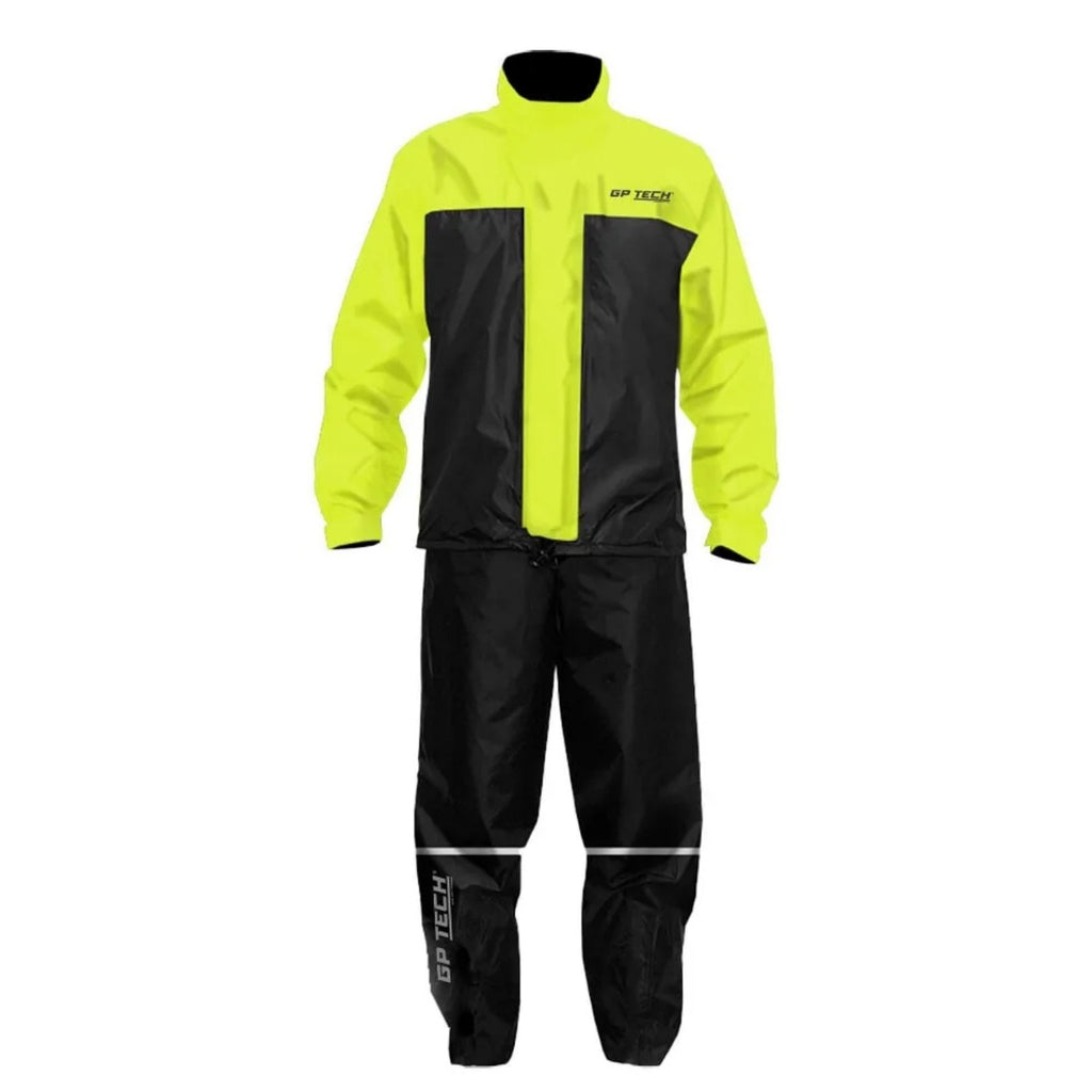 CONJUNTO CAPA CHUVA GP TECH SIENA NYLON PREMIUM PRETO AMARELO