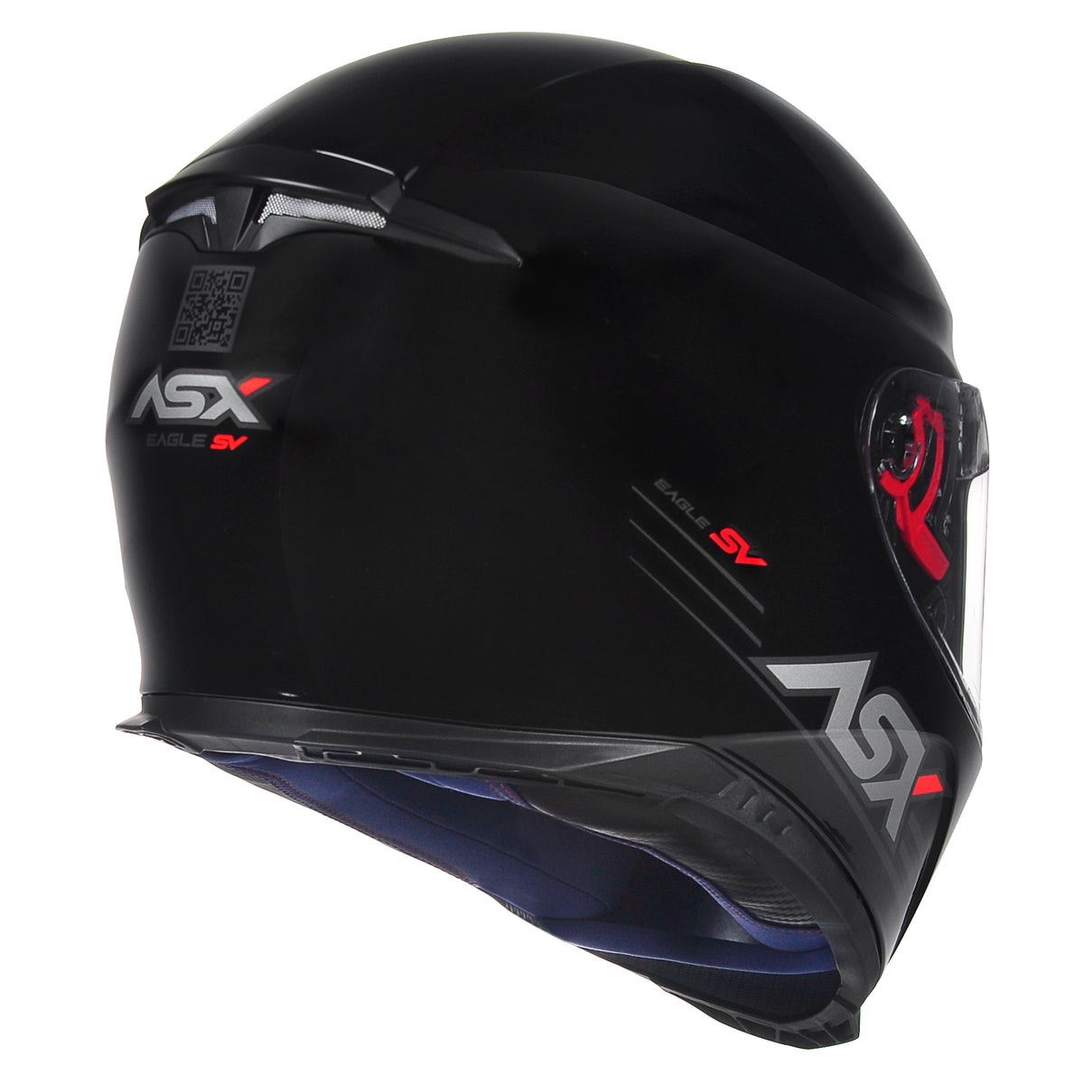 Capacete ASX Eagle SV Solid Preto Brilho