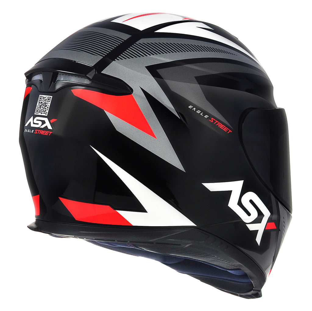Capacete ASX Eagle Street Brilho Preto/Grafite/Branco