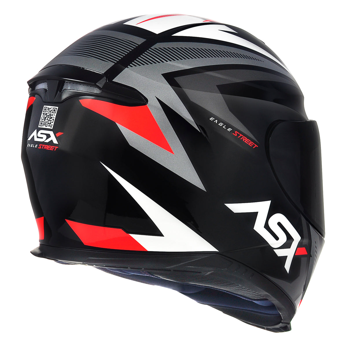 Capacete ASX Eagle Street Brilho Preto/Grafite/Branco
