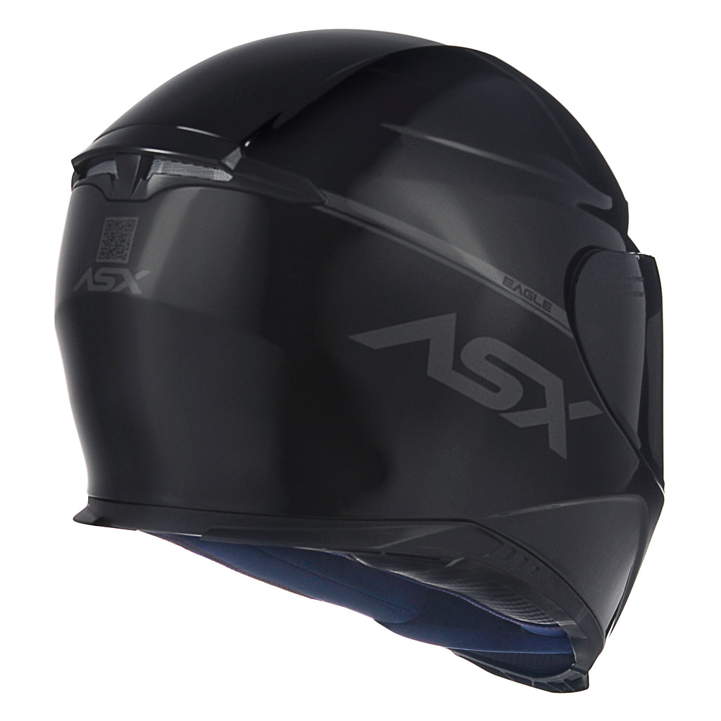 Capacete ASX Eagle Solid Brilho Preto/Cinza