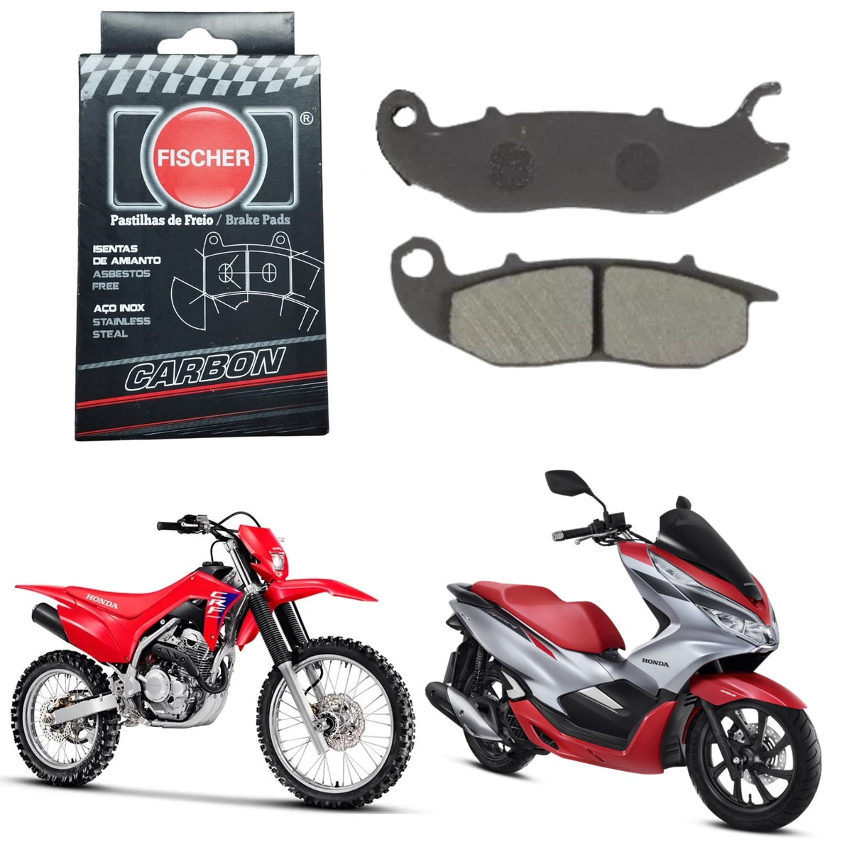 PASTILHA DE FREIO DIANTEIRA FISCHER CARBON CROSSER 150 / LANDER 250 / TENERÉ 250 / PCX 125 150 / CRF