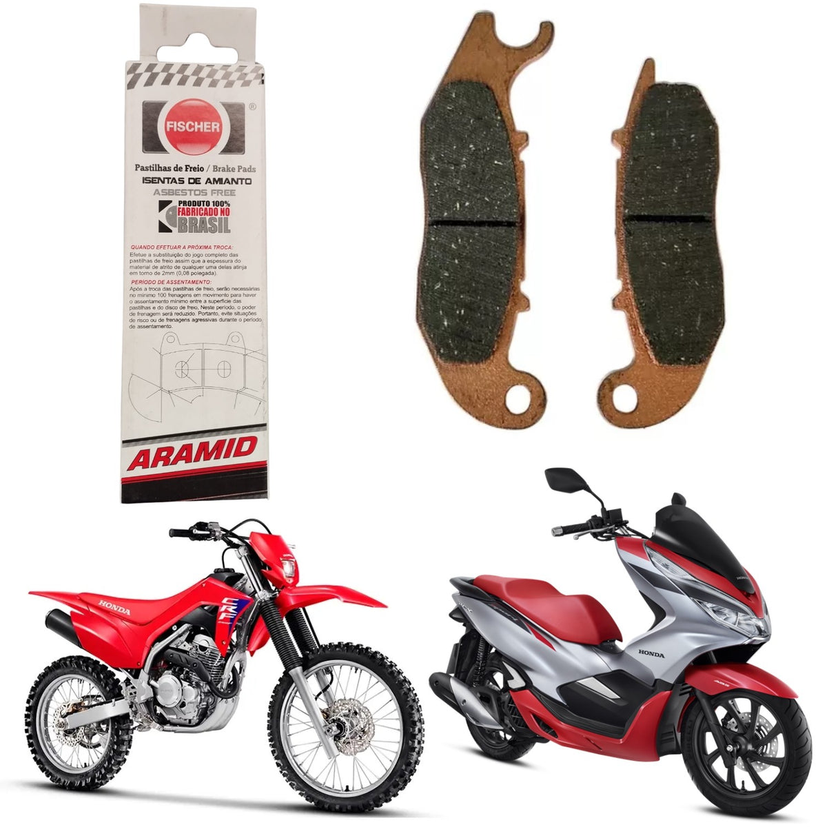PASTILHA DE FREIO DIANTEIRA FISCHER CROSSER 150 / LANDER 250 / TENERÉ 250 / PCX 125 150 / CRF