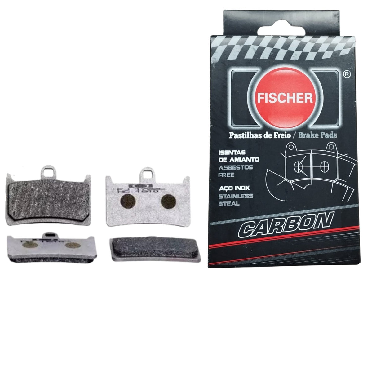 PASTILHA DE FREIO DIANTEIRA FISCHER CARBON R6 / MT07 / MT09 / T-MAX / XJR R / FZ6 / FZS / TDM 900 SUPER TENERE