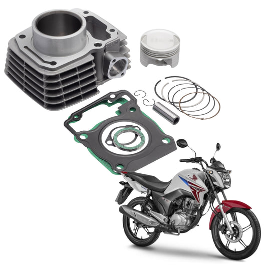 KIT COM CILINDRO PISTAO KMP DYAMOND HONDA CG TITAN FAN 150