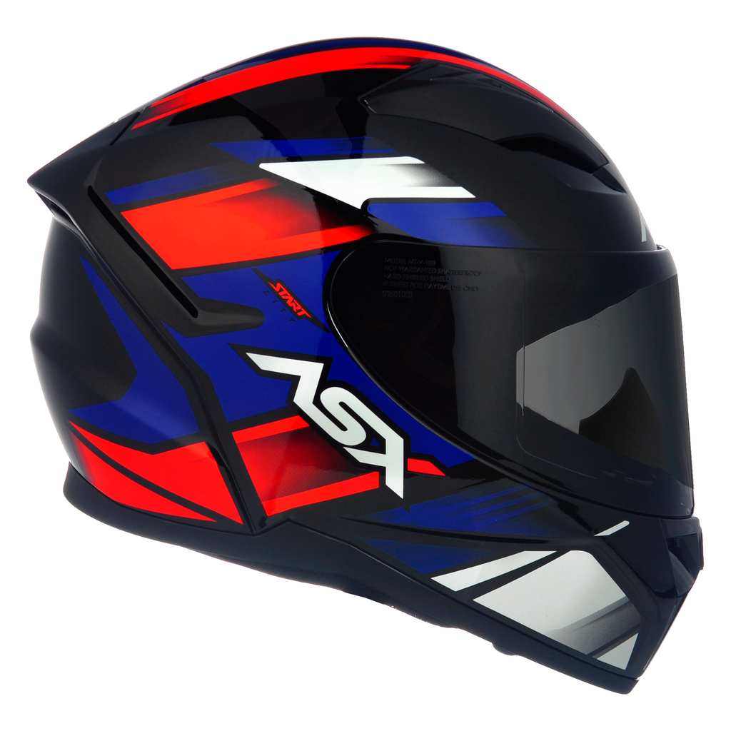 Capacete ASX City Start Brilho Preto/Vermelho/Azul