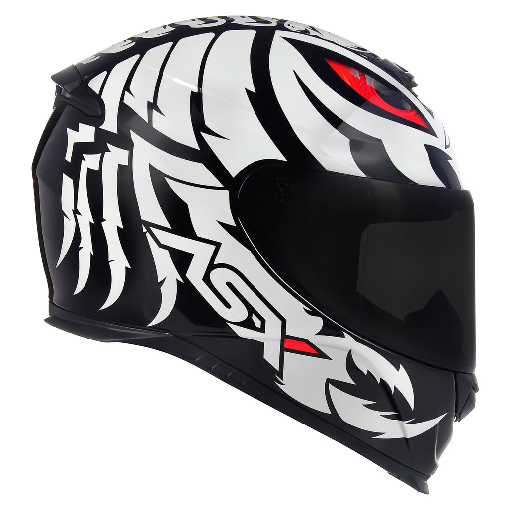 Capacete ASX Eagle Scorpion Brilho Preto/Branco/Vermelho