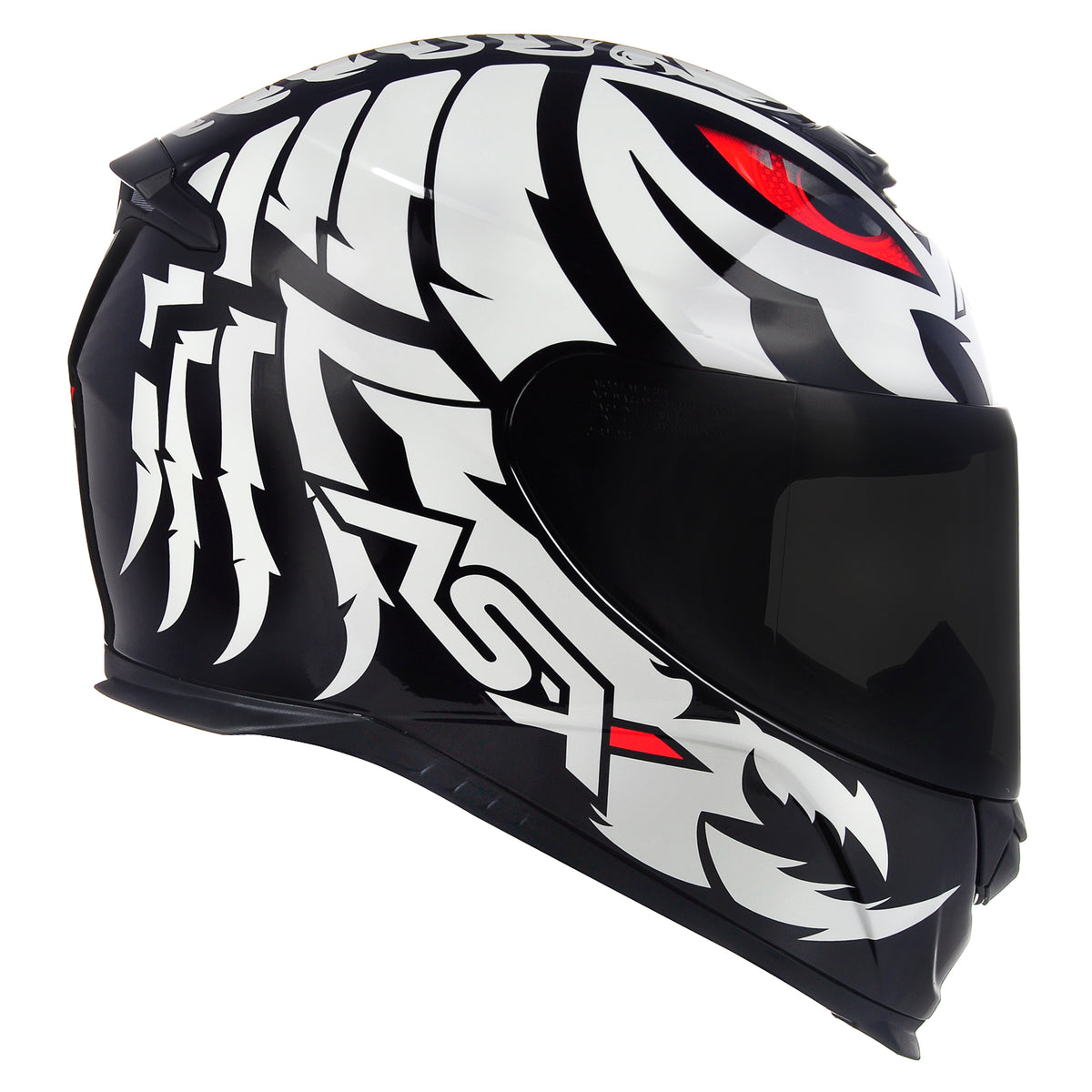 Capacete ASX Eagle Scorpion Brilho Preto/Branco/Vermelho