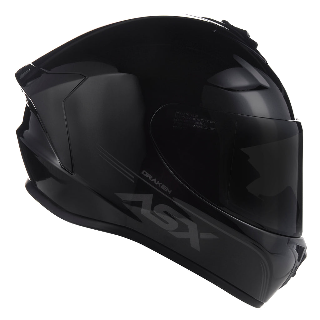 Capacete ASX draken Solid Brilho Preto
