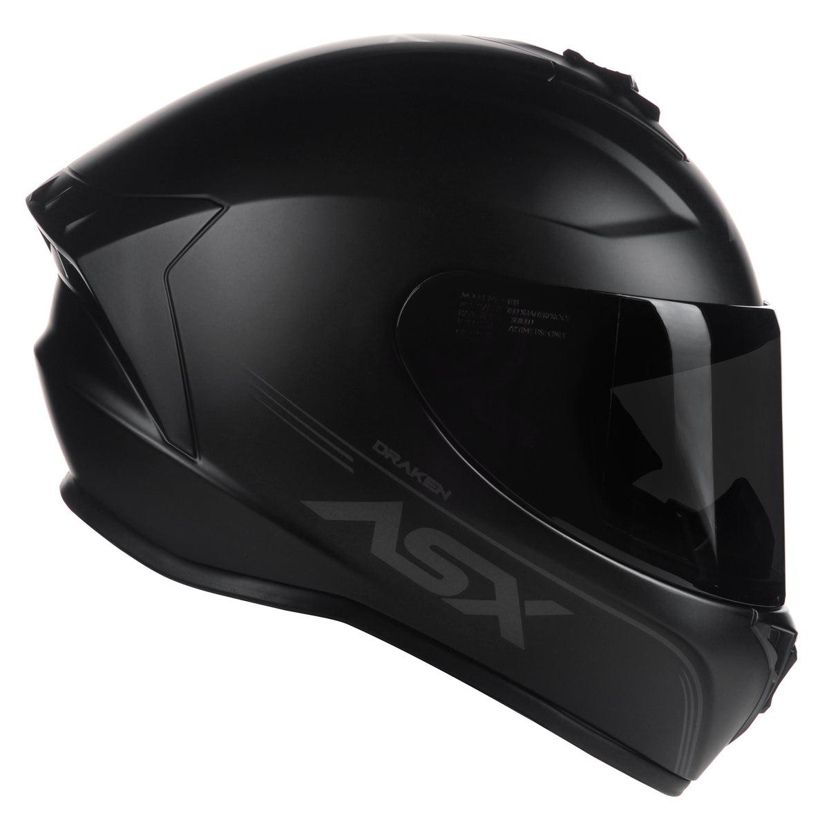 Capacete ASX draken Solid Fosco Preto
