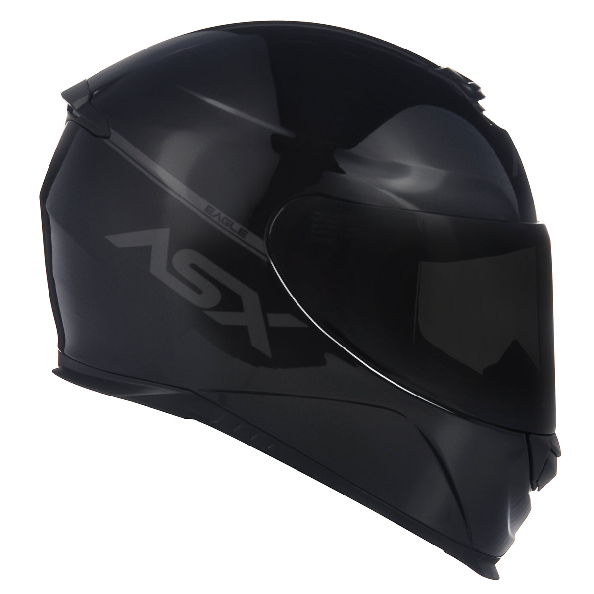 Capacete ASX Eagle Solid Brilho Preto/Cinza