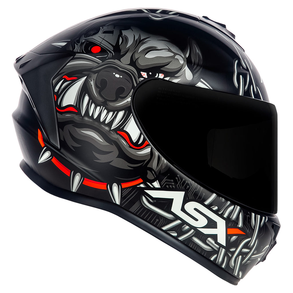 Capacete ASX draken Bull Cyber Fosco Preto/Grafite