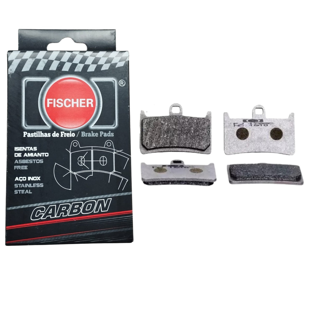 PASTILHA DE FREIO DIANTEIRA FISCHER CARBON R6 / MT07 / MT09 / T-MAX / XJR R / FZ6 / FZS / TDM 900 SUPER TENERE