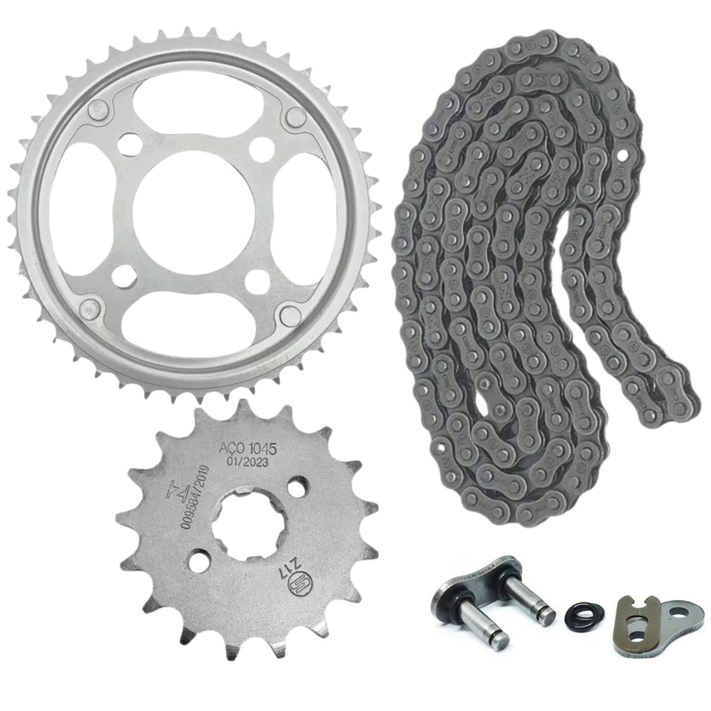Kit Relação Transmissão Com Retentor Titan 125 2000-2004 Fan 125 2005-2008