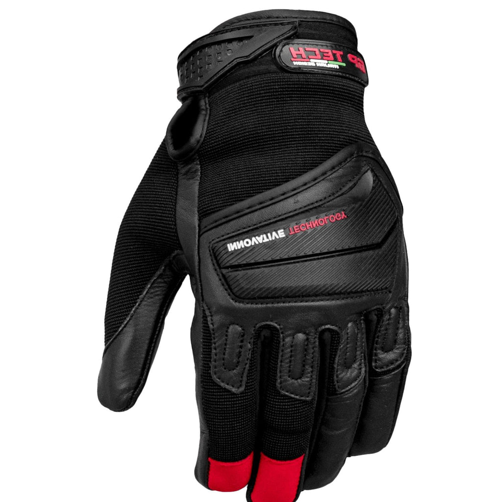 Luva de motoqueiro GP Tech Urban Tech Preto Vermelho