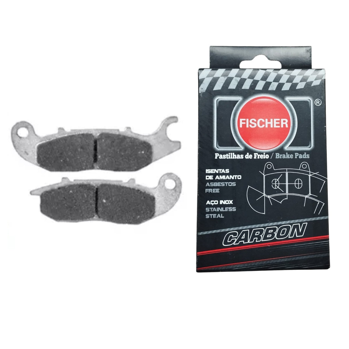PASTILHA DE FREIO DIANTEIRA FISCHER CARBON FAZER 250 / FZ25 / TITAN MIX 150 / FAN 160 / CBR R 125 150 / CBF 125 / MONKEY 125 / MSX 125