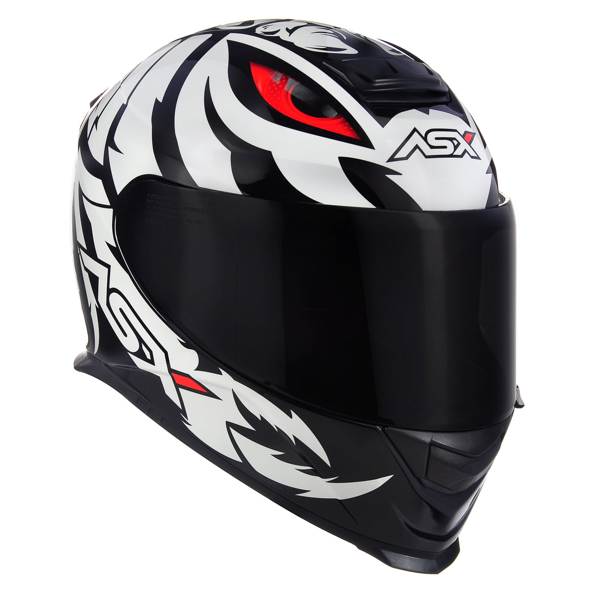 Capacete ASX Eagle Scorpion Brilho Preto/Branco/Vermelho