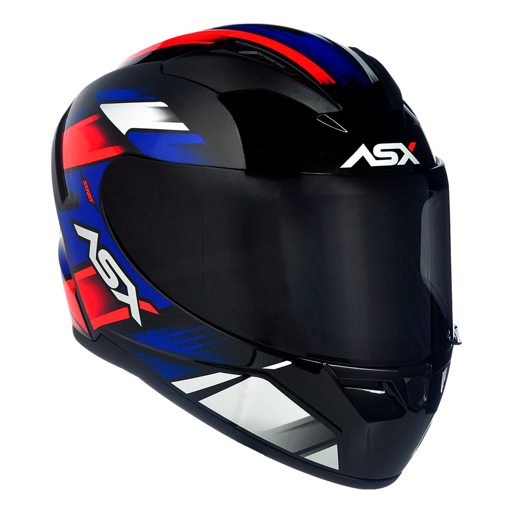 Capacete ASX City Start Brilho Preto/Vermelho/Azul