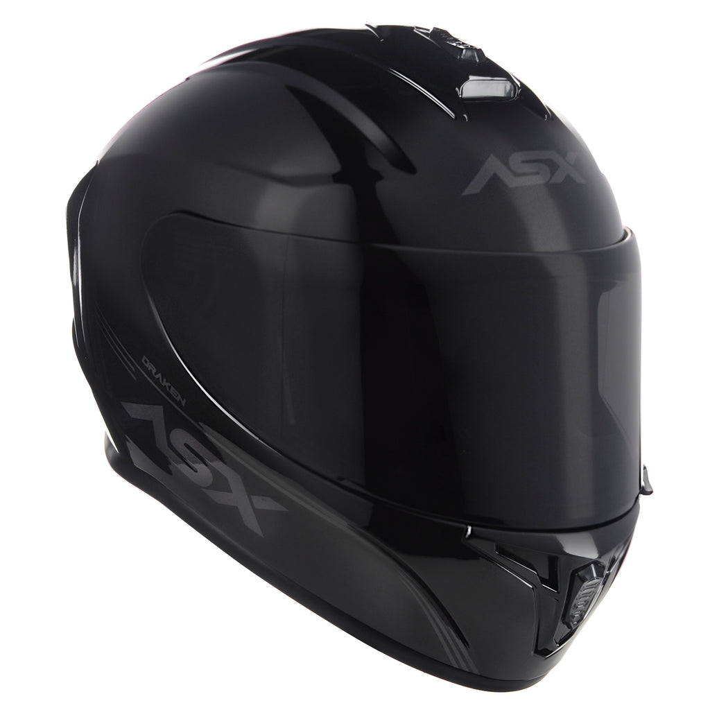 Capacete ASX draken Solid Brilho Preto