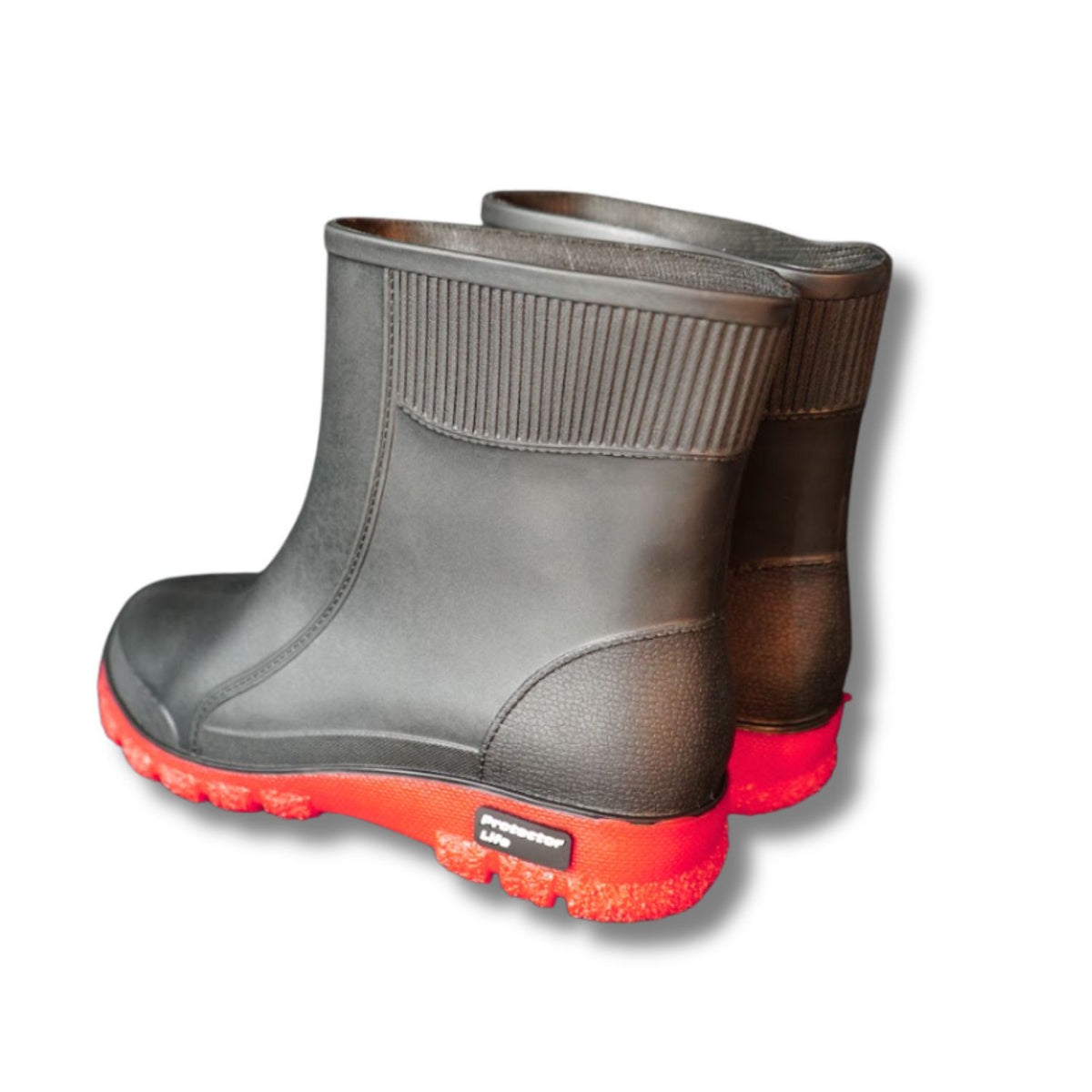 Bota de Chuva Protector Life Cano Medio Preto Vermelho
