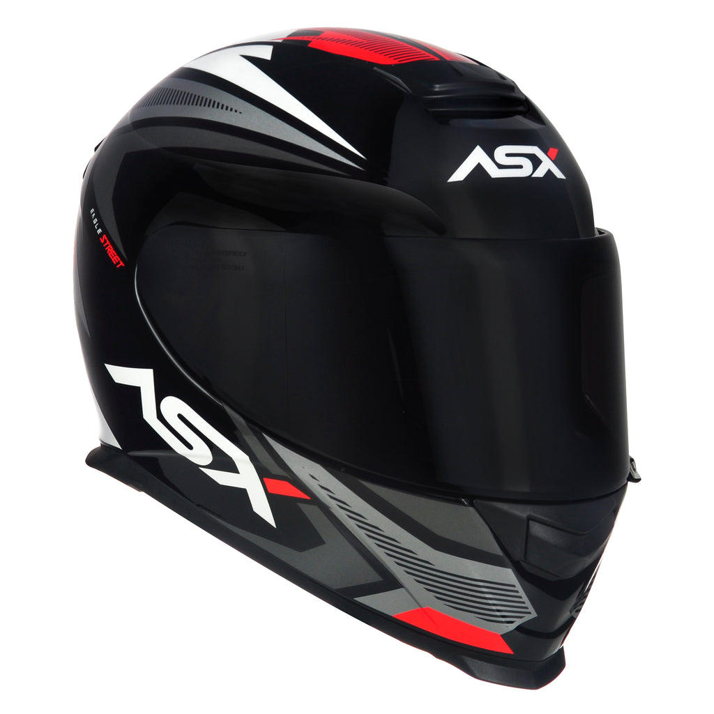 Capacete ASX Eagle Street Brilho Preto/Grafite/Branco