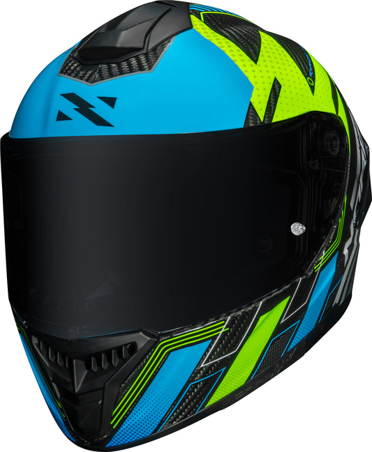 Capacete Norisk Carbon R Team Amarelo Azul