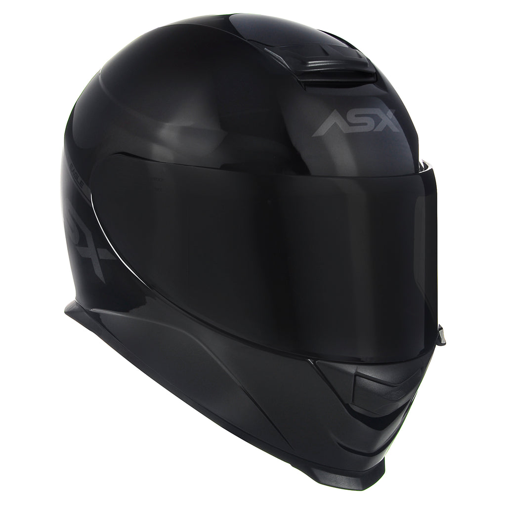Capacete ASX Eagle Solid Brilho Preto/Cinza