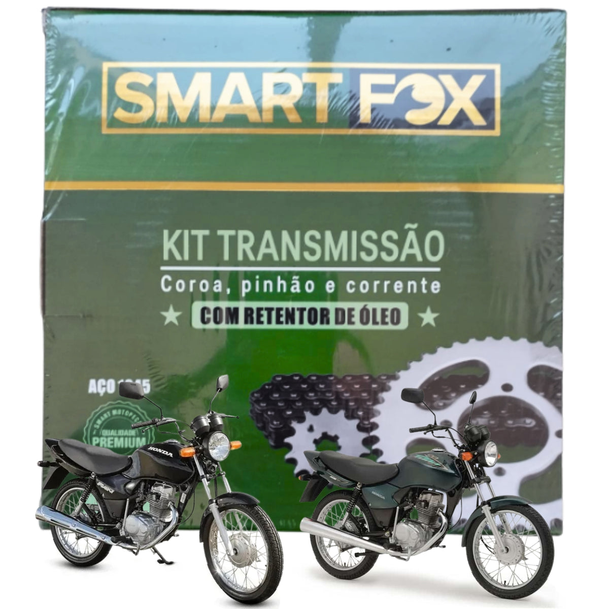 Kit Relação Transmissão Com Retentor Titan 125 2000-2004 Fan 125 2005-2008