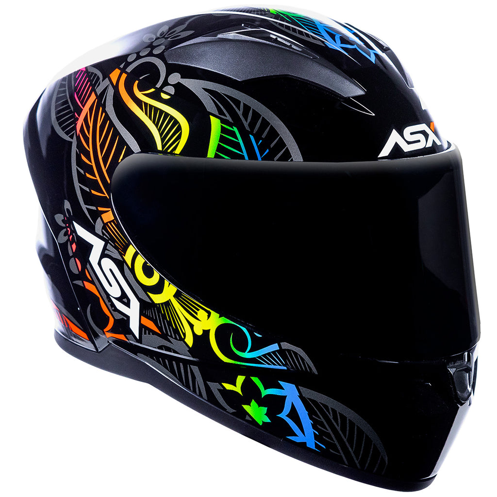 Capacete ASX City Flowers Brilho Preto Grafite Color