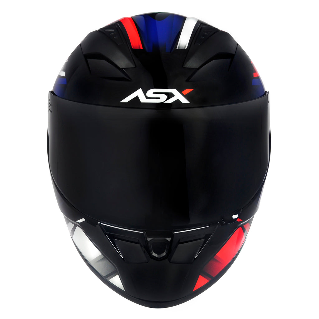 Capacete ASX City Start Brilho Preto/Vermelho/Azul