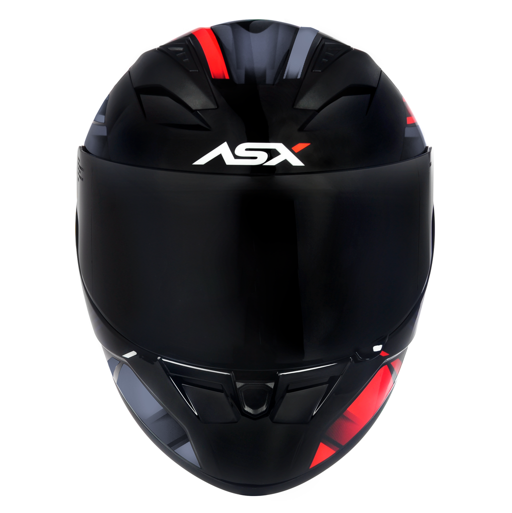 Capacete ASX City  Start Brilho Preto/Vermelho/Cinza