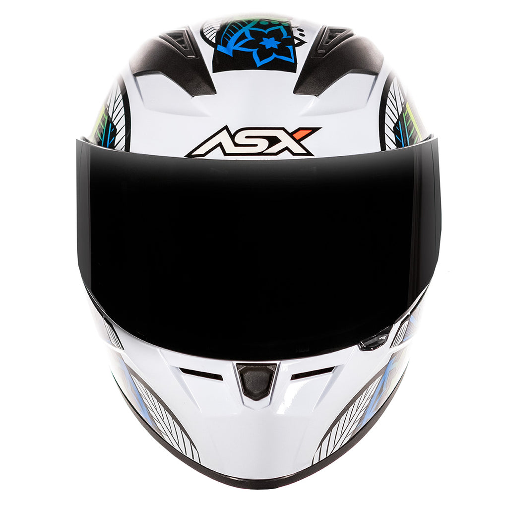 Capacete ASX City Flowers Brilho Branco/Preto Color
