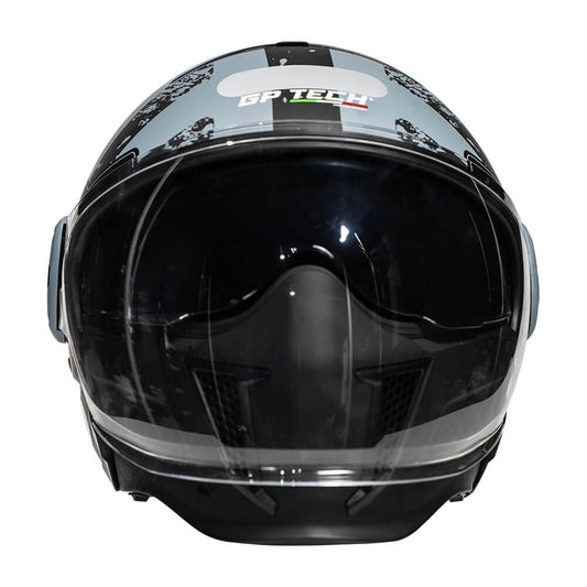 CAPACETE MOTO GP TECH ZOOM C/ OCULOS CAMUFLADO AZUL PRETO